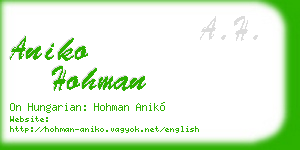aniko hohman business card