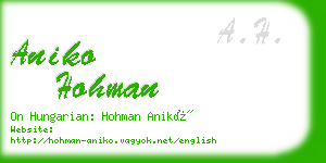 aniko hohman business card